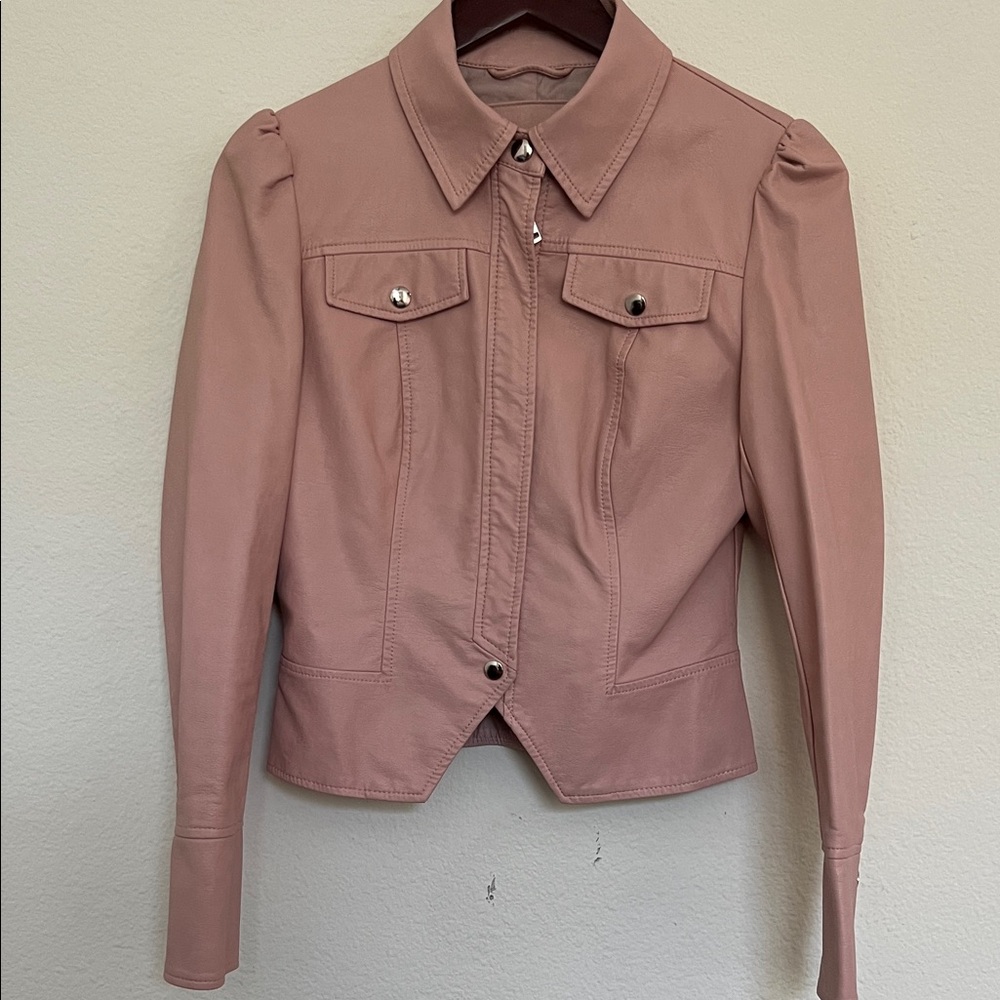 Vegan Club × LA Coalition Light Pink Vegan Leather Jacket – Size S